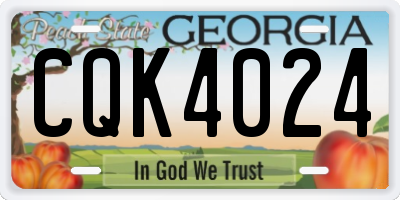 GA license plate CQK4024