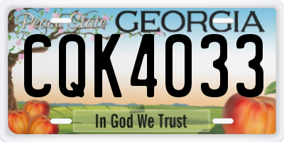 GA license plate CQK4033