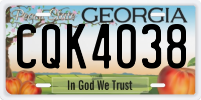 GA license plate CQK4038