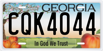 GA license plate CQK4044
