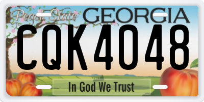 GA license plate CQK4048