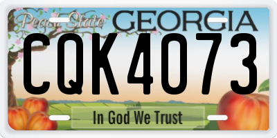 GA license plate CQK4073