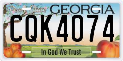 GA license plate CQK4074
