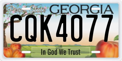 GA license plate CQK4077