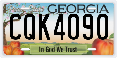 GA license plate CQK4090
