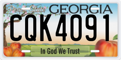 GA license plate CQK4091