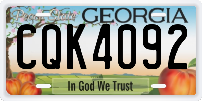 GA license plate CQK4092