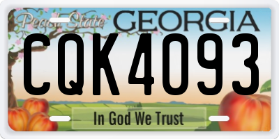 GA license plate CQK4093