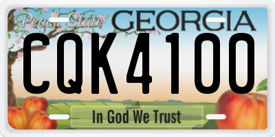 GA license plate CQK4100