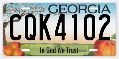GA license plate CQK4102