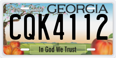GA license plate CQK4112