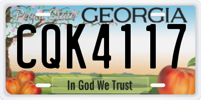 GA license plate CQK4117