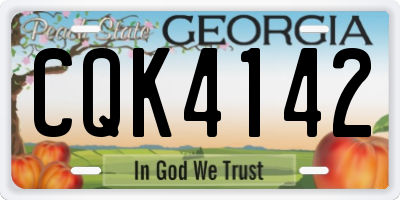 GA license plate CQK4142