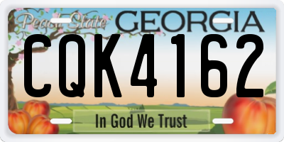 GA license plate CQK4162