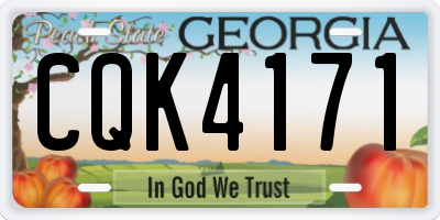 GA license plate CQK4171