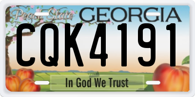 GA license plate CQK4191