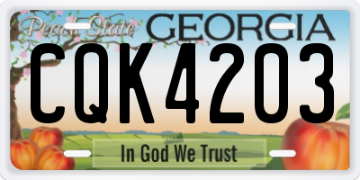 GA license plate CQK4203