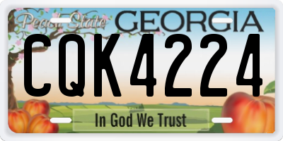 GA license plate CQK4224