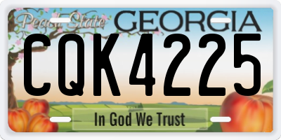 GA license plate CQK4225