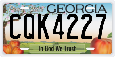 GA license plate CQK4227