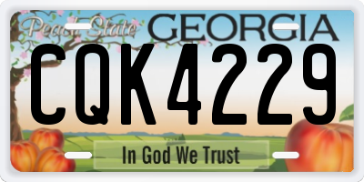 GA license plate CQK4229