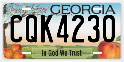 GA license plate CQK4230