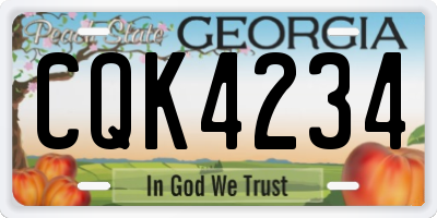 GA license plate CQK4234
