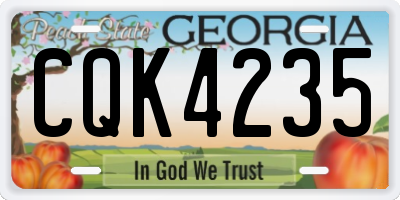 GA license plate CQK4235