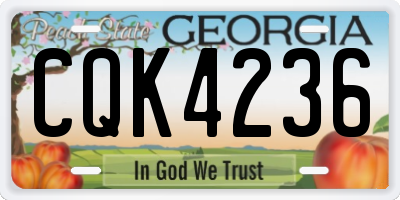 GA license plate CQK4236