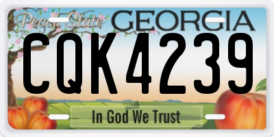 GA license plate CQK4239