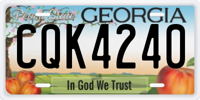 GA license plate CQK4240