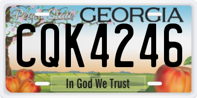 GA license plate CQK4246