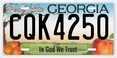 GA license plate CQK4250