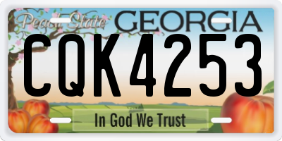 GA license plate CQK4253