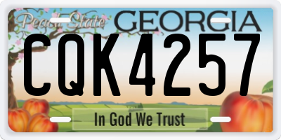 GA license plate CQK4257