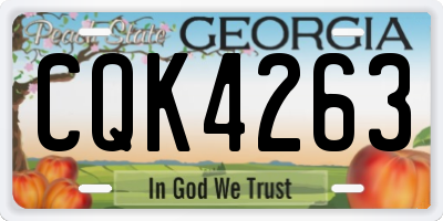 GA license plate CQK4263