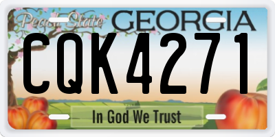 GA license plate CQK4271