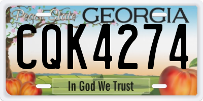 GA license plate CQK4274