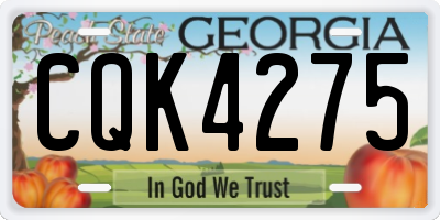 GA license plate CQK4275