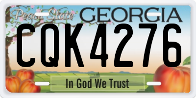 GA license plate CQK4276