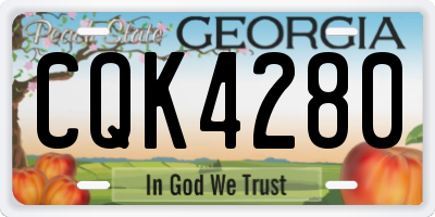 GA license plate CQK4280