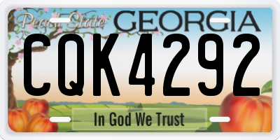 GA license plate CQK4292