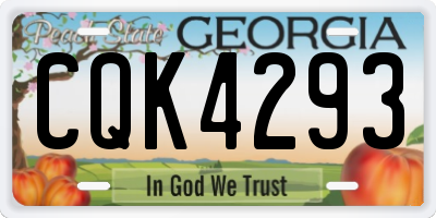 GA license plate CQK4293