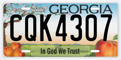 GA license plate CQK4307