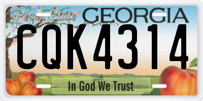 GA license plate CQK4314