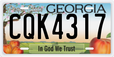 GA license plate CQK4317