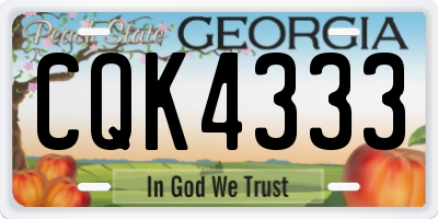 GA license plate CQK4333