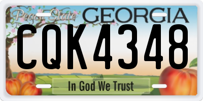 GA license plate CQK4348