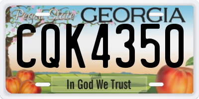 GA license plate CQK4350