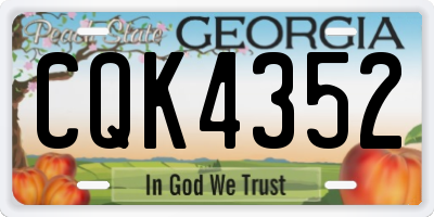 GA license plate CQK4352